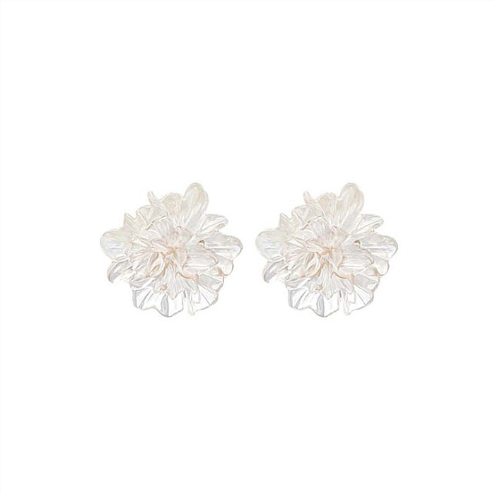 Transparent flower earrings SHIER retro earrings niche earrings