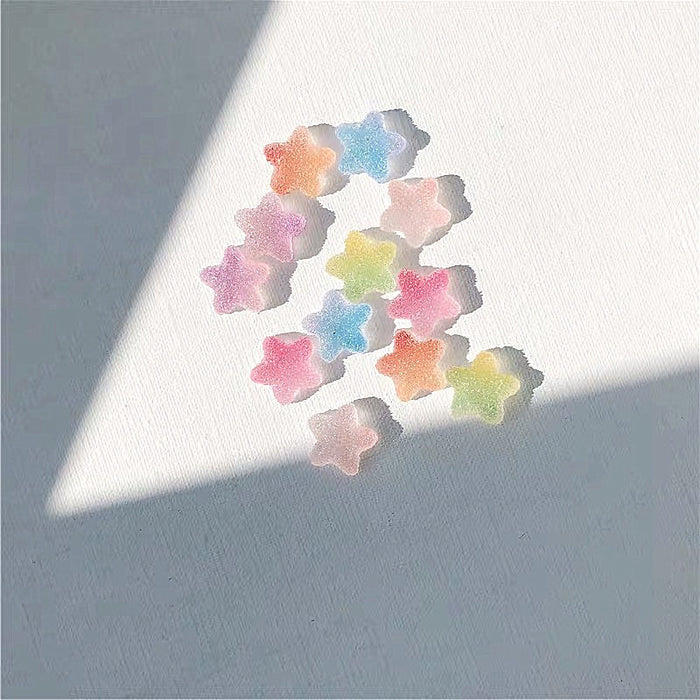 Rainbow five-pointed star soft candy earrings Korean girl sweet earrings