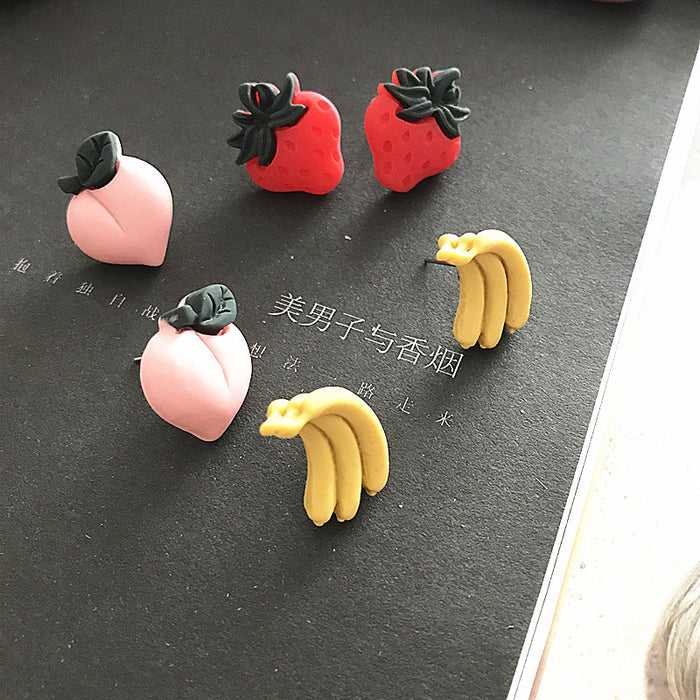 Summer Fruit Party Earrings 3D Strawberry Pineapple Earrings