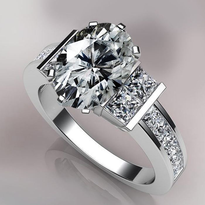 Classic Oval Square Diamond Zirconia Ring