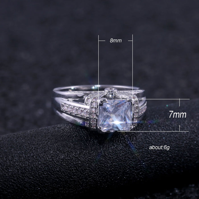 Luxury diamond and zircon women's custom ring