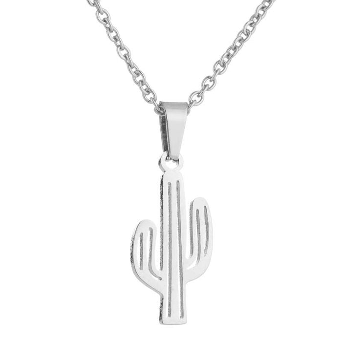 Cactus Pendant Jewelry Set - Simple and Chic Geometric Jewelry for Women