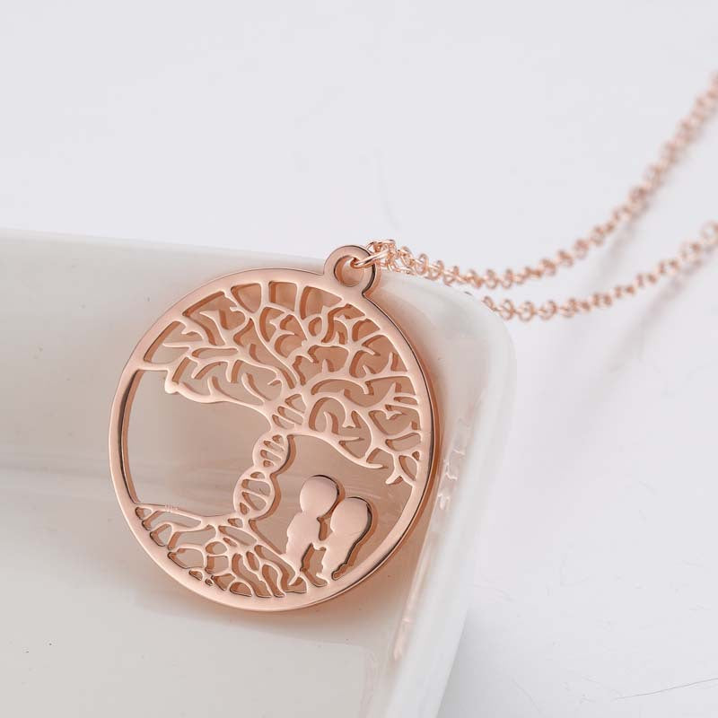 Round pendant necklace, ins women's hollow clavicle chain European and American simple accessories cross-border jewelry - wallojewerly 