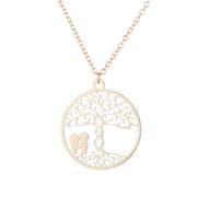 Round pendant necklace, ins women's hollow clavicle chain European and American simple accessories cross-border jewelry - wallojewerly 