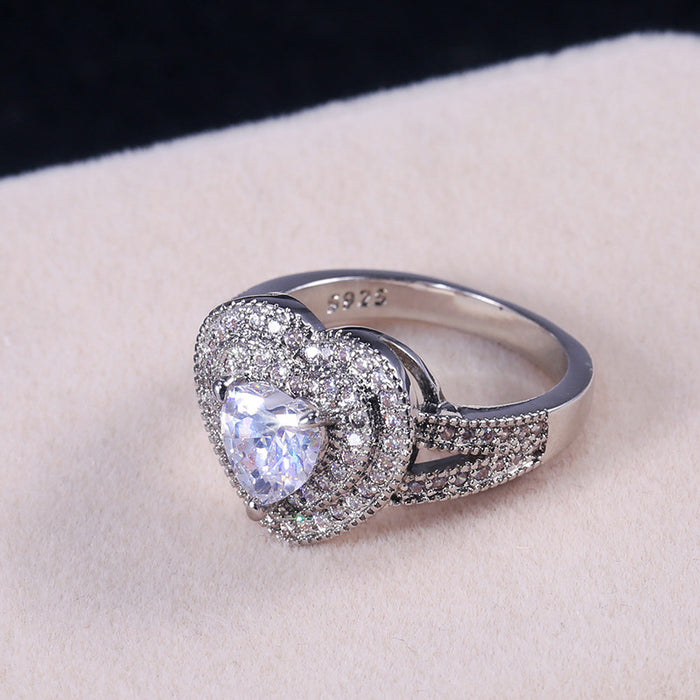 Micropaved Pink Zirconia Wedding Ring