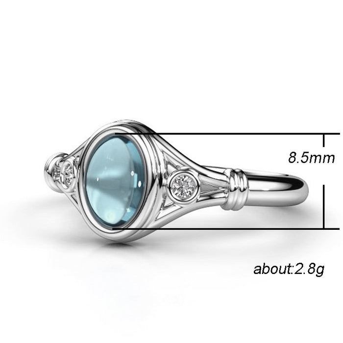 Simple and elegant turquoise ring for women, versatile and trendy