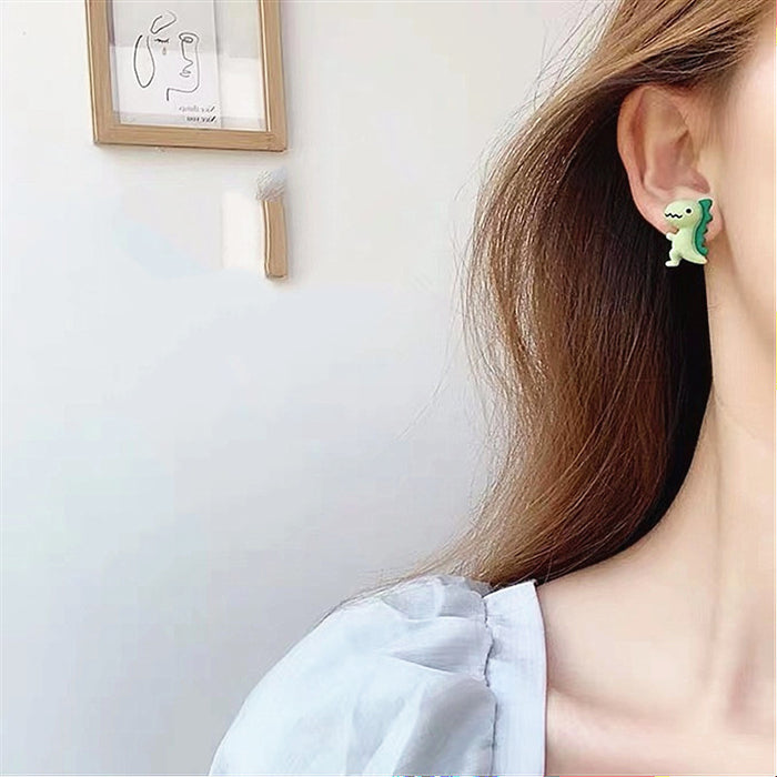 Simple little dinosaur earrings for students girls small fresh earrings