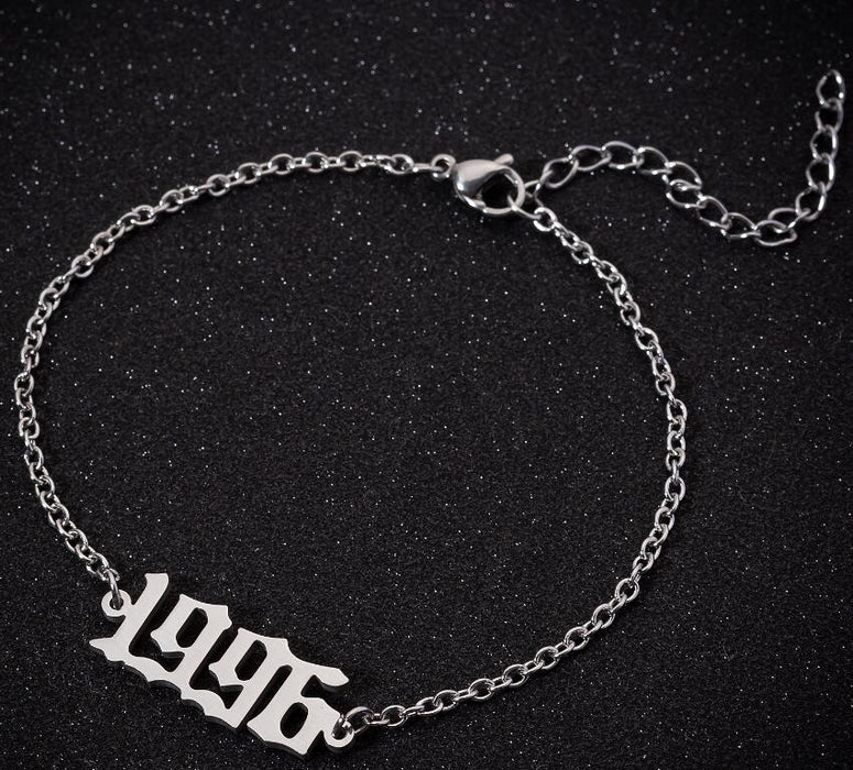 Birth year pendant bracelet, Japanese and Korean simple digital combination birthday gift wholesale