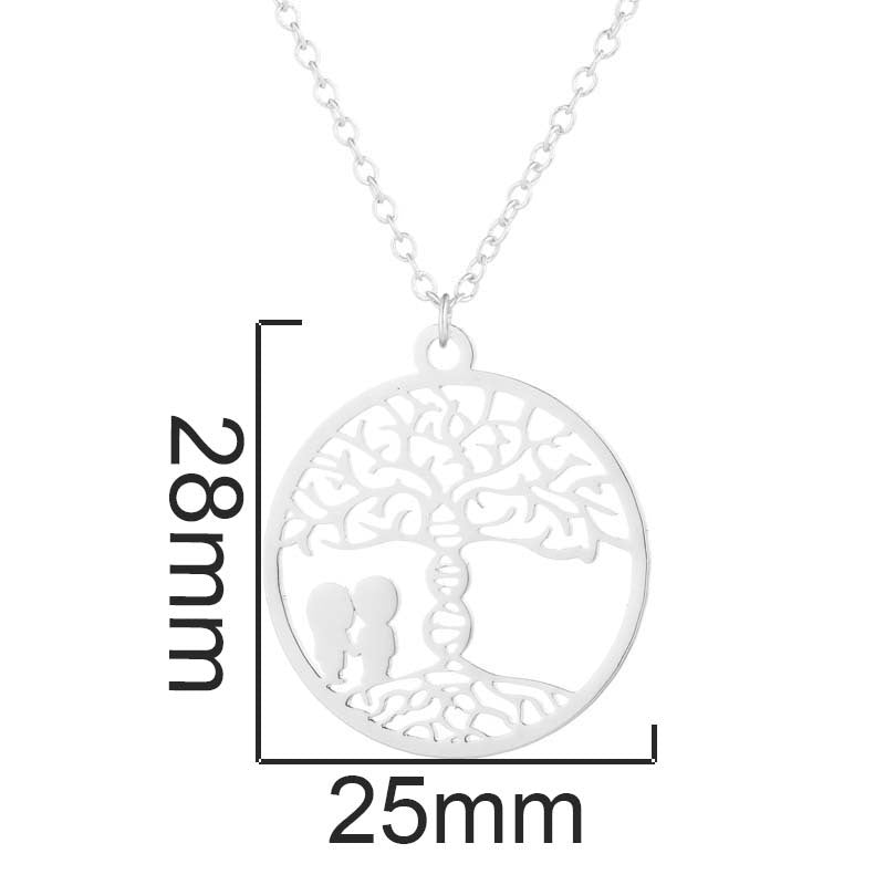 Round pendant necklace, ins women's hollow clavicle chain European and American simple accessories cross-border jewelry - wallojewerly 