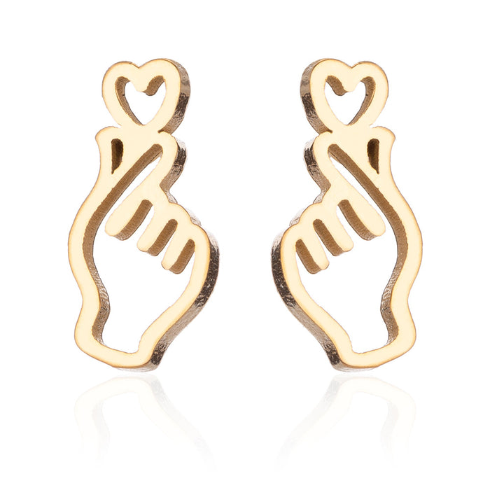 Pendientes de acero inoxidable con forma de corazón: joyas con símbolos de amor elegantes y minimalistas