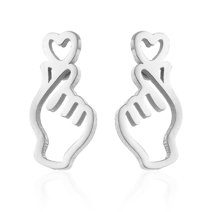 Pendientes de acero inoxidable con forma de corazón: joyas con símbolos de amor elegantes y minimalistas