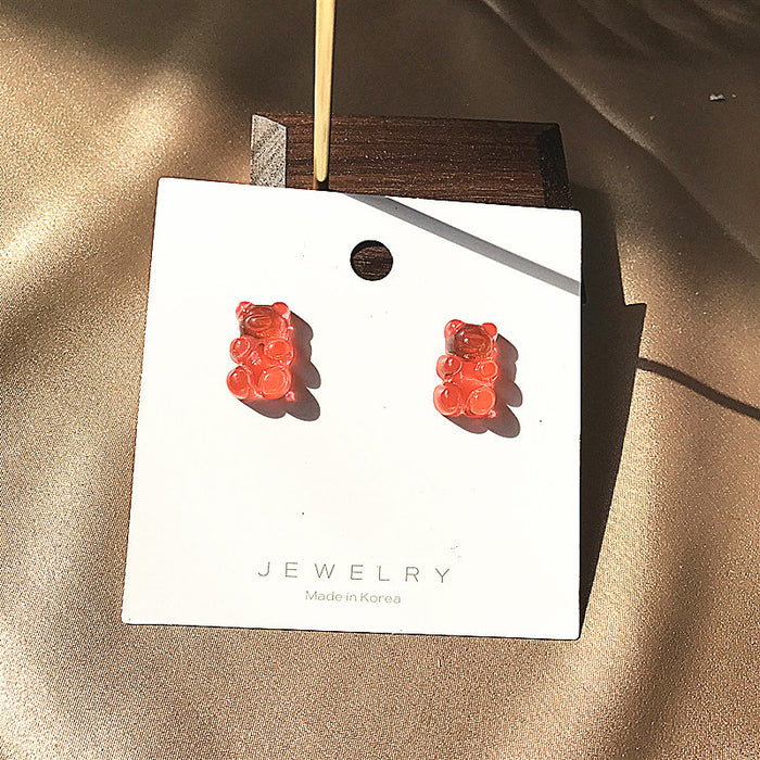 Gummy bear earrings colorful and cute childlike earrings