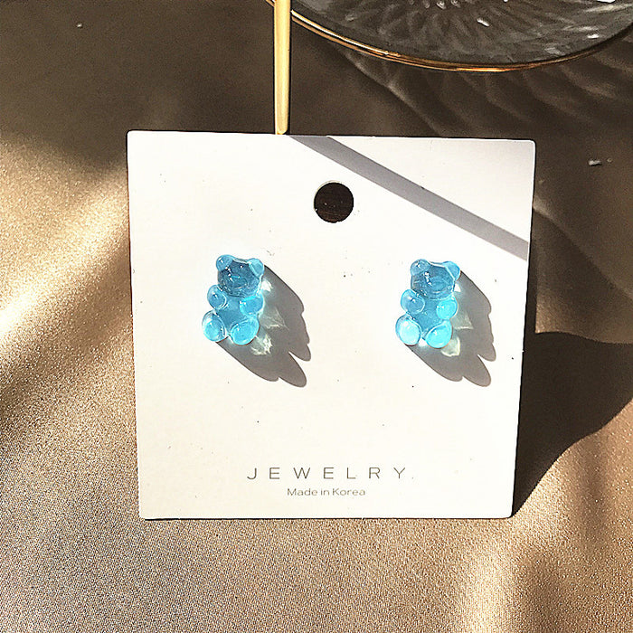 Gummy bear earrings colorful and cute childlike earrings