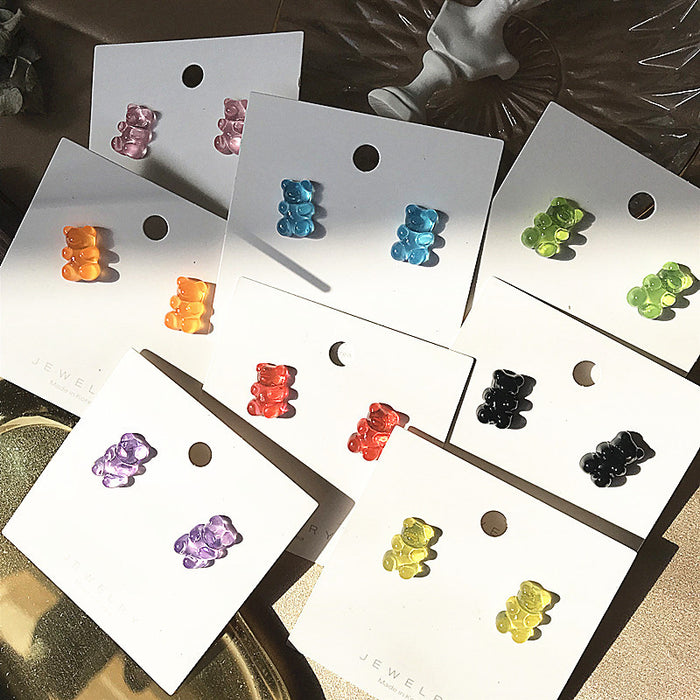 Gummy bear earrings colorful and cute childlike earrings