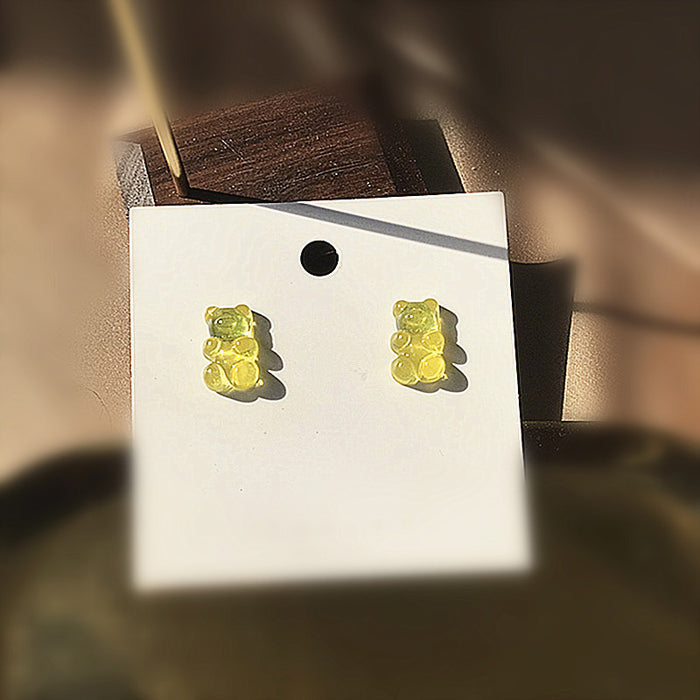 Gummy bear earrings colorful and cute childlike earrings