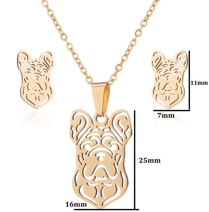 Cat and Dog Pendant Necklace Set - Cute and Stylish Animal Jewelry