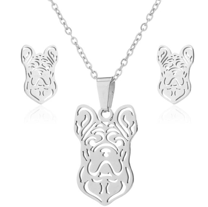 Cat and Dog Pendant Necklace Set - Cute and Stylish Animal Jewelry