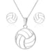 Stainless Steel Volleyball Necklace Earrings Set - wallojewerly 