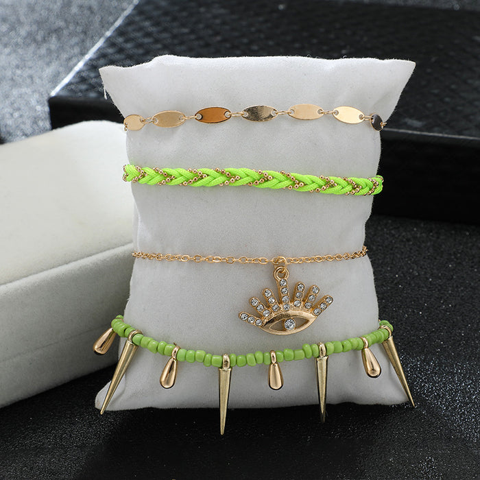 Bohemian Tassel Beaded Anklet Set - Beach Shell Scallop Foot Jewelry