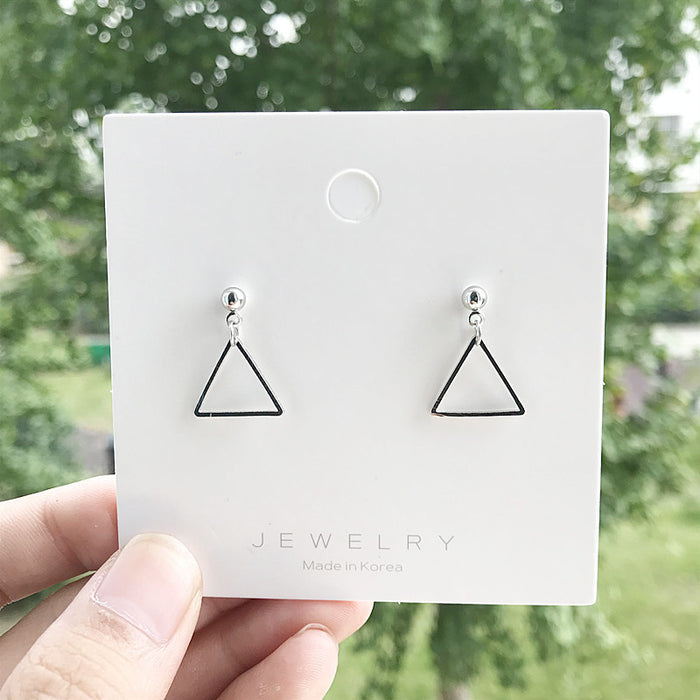 Geometric triangle long earrings fashionable and simple earrings two-piece set