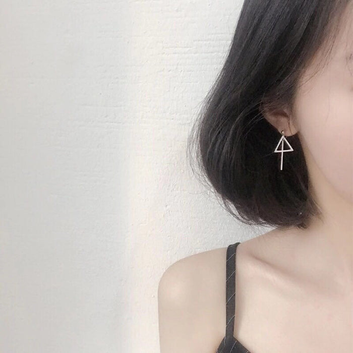 Geometric triangle long earrings fashionable and simple earrings two-piece set