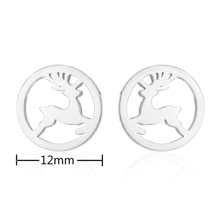 Rabbit and Cat Stainless Steel Earrings - Cute and Playful Animal Jewelry