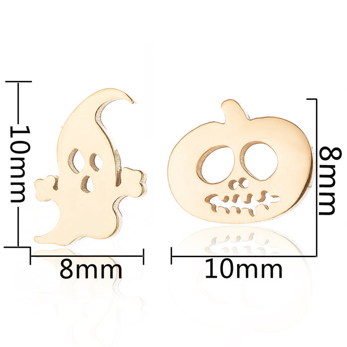 Pendientes de ciervo navideño, pendientes de copo de nieve de calabaza fantasma de animales pequeños europeos y americanos al por mayor