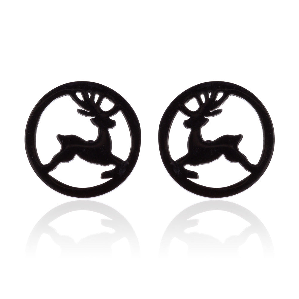 Christmas deer earrings, European and American small animal ghost pumpkin snowflake earrings wholesale