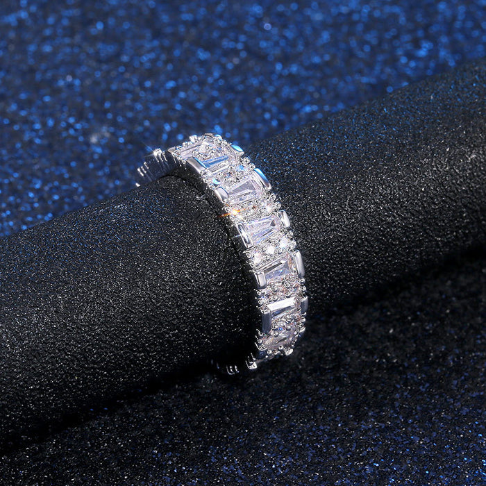 AAA grade full diamond irregular shaped zircon ring female jewelry