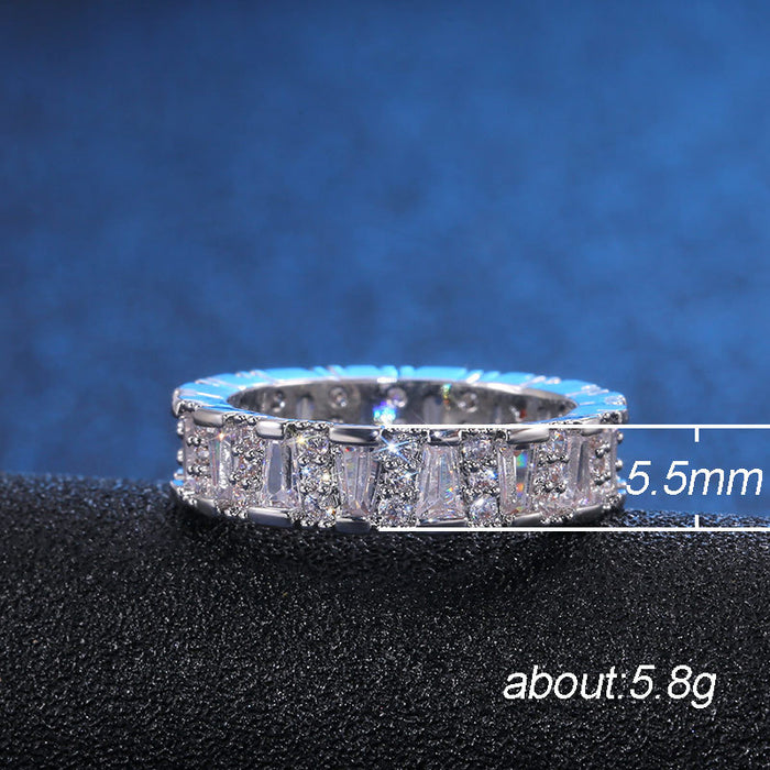 AAA grade full diamond irregular shaped zircon ring female jewelry