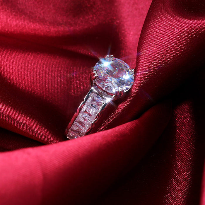 Exaggerated octagonal zirconium diamond ring retro jewelry