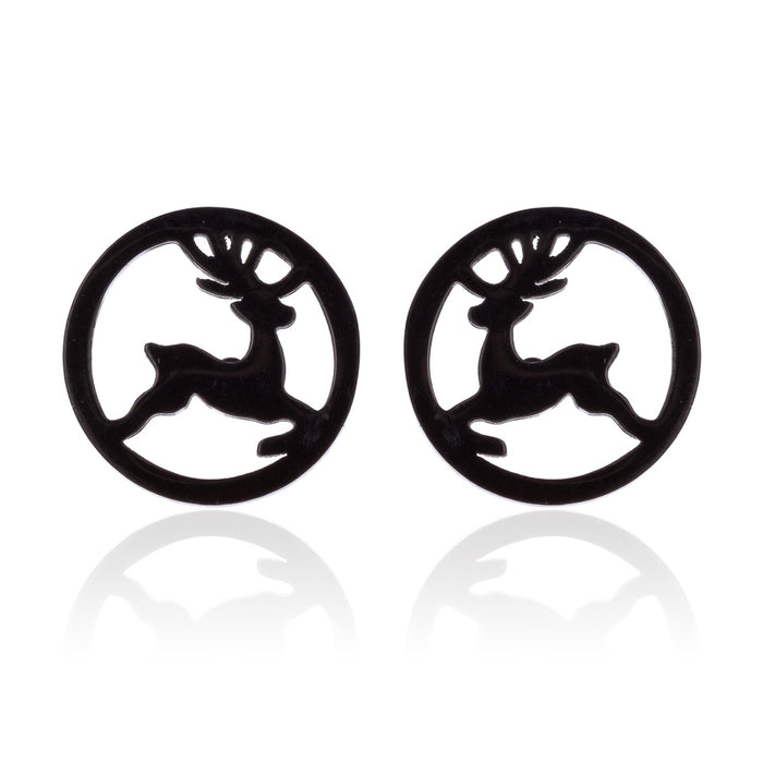 Rabbit and Cat Stainless Steel Earrings - Cute and Playful Animal Jewelry