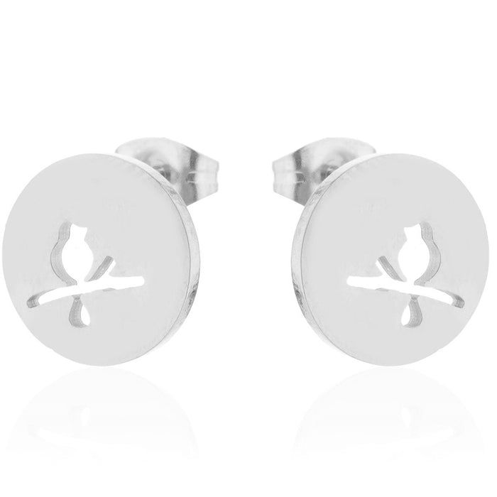 Rabbit and Cat Stainless Steel Earrings - Cute and Playful Animal Jewelry