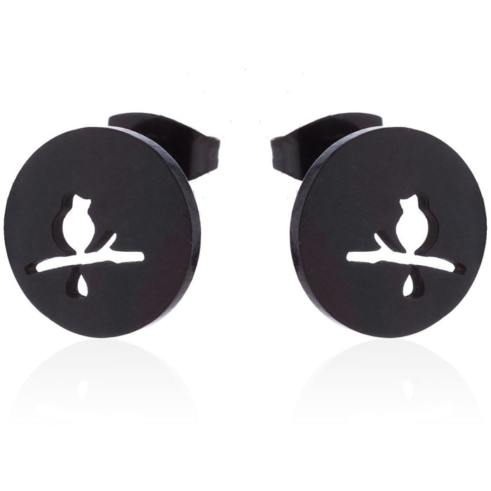 Rabbit and Cat Stainless Steel Earrings - Cute and Playful Animal Jewelry