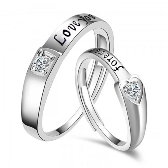 English engraved couple forever love you ring wedding ring