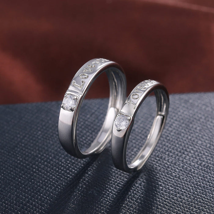 English engraved couple forever love you ring wedding ring