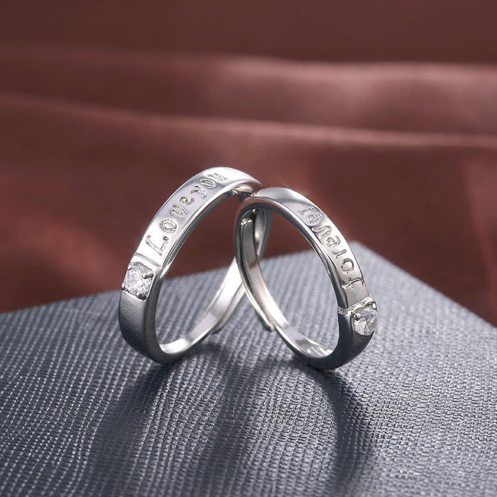 English engraved couple forever love you ring wedding ring