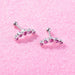 Earrings Stainless Steel Ear Needle 1.2MM Five Diamond Small Ear Bone Nail - wallojewerly 