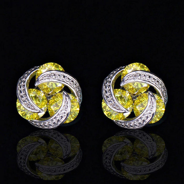 Mix and match colorful zircon earrings for everyday wear