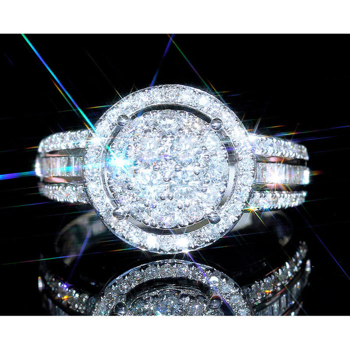 Micro-studded diamond zircon women's ring engagement party accessories