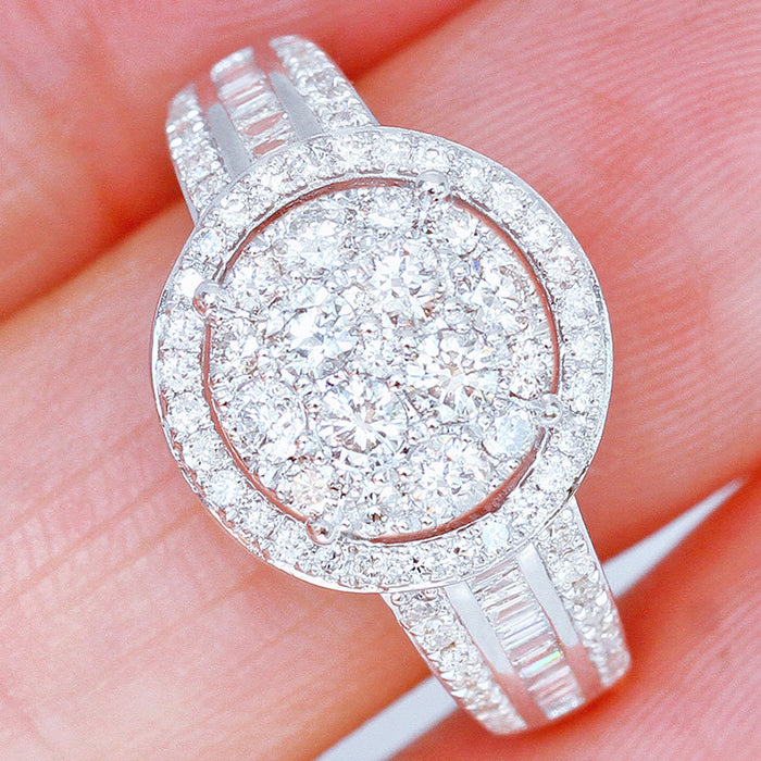 Micro-studded diamond zircon women's ring engagement party accessories