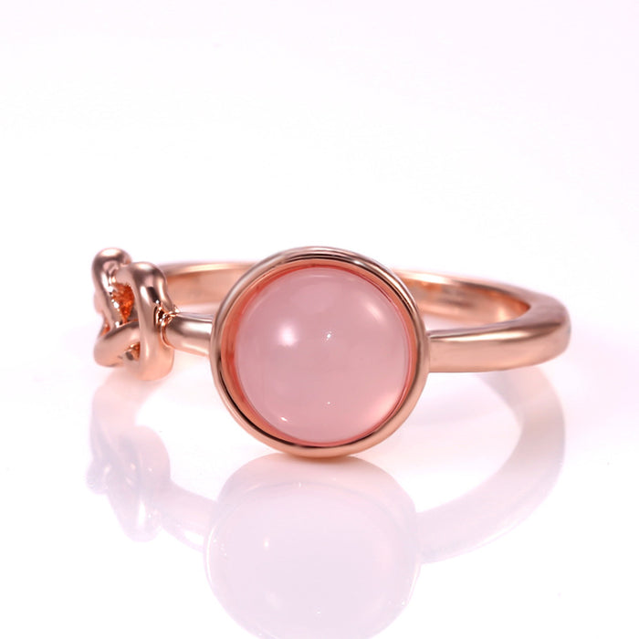 Pink Imitation Moonstone Women's Index Finger Ring Fashion Open Design Ring