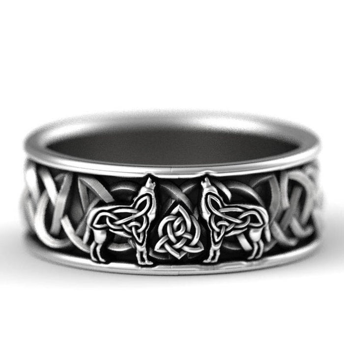 Nordic mythology giant wolf totem amulet hip hop pirate wolf ring