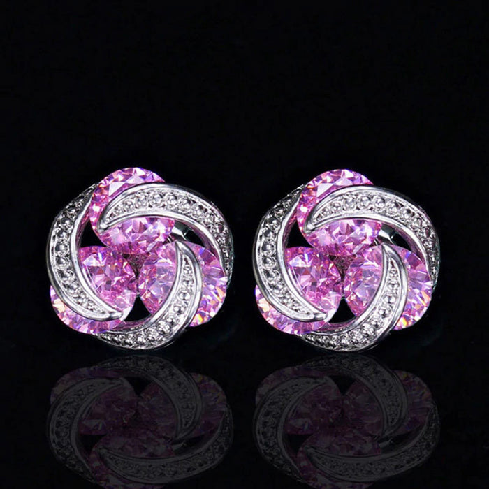 Mix and match colorful zircon earrings for everyday wear