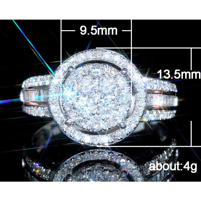 Micro-studded diamond zircon women's ring engagement party accessories