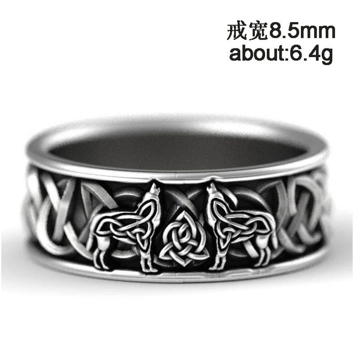 Nordic mythology giant wolf totem amulet hip hop pirate wolf ring