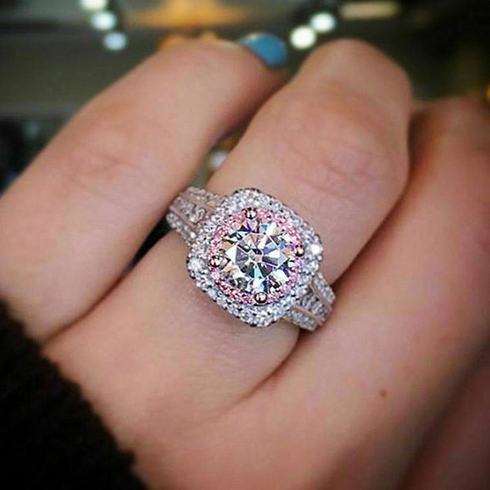 Anillo de princesa con ocho corazones y ocho flechas para parejas, joyería nupcial