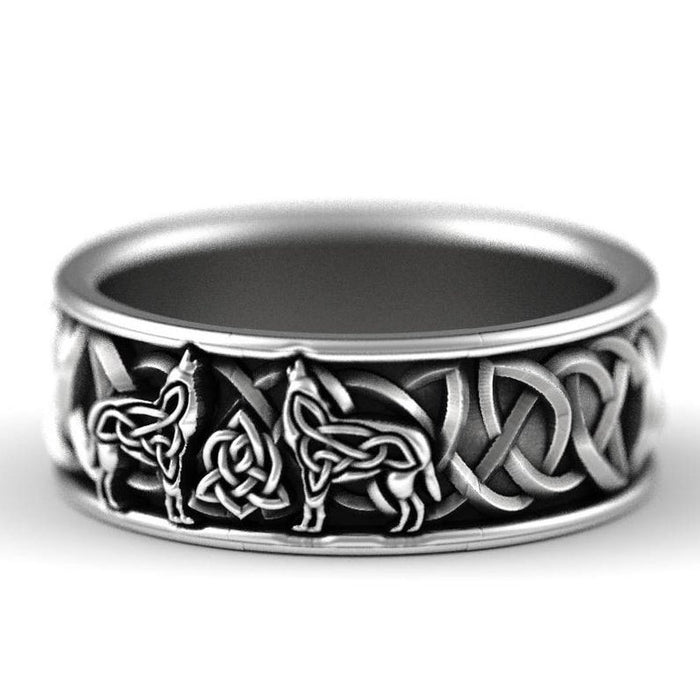 Nordic mythology giant wolf totem amulet hip hop pirate wolf ring