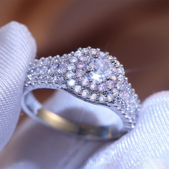 Anillo de princesa con ocho corazones y ocho flechas para parejas, joyería nupcial