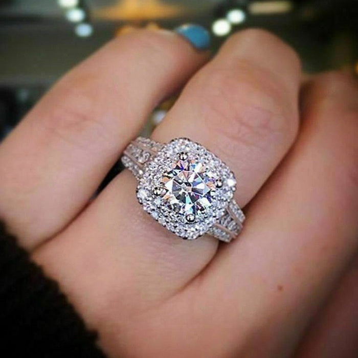 Anillo de princesa con ocho corazones y ocho flechas para parejas, joyería nupcial